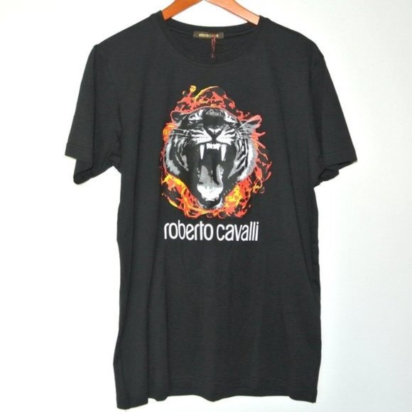 Roberto Cavalli Men's Graphic‎ Tiger Head Tee XL - Picture 3 of 10